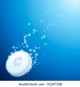 abstract concept of fizzy antidote with cent sign
