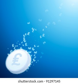 abstract concept of fizzy antidote with italian lira sign