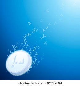 abstract concept of fizzy antidote with united arab emirates dirham sign