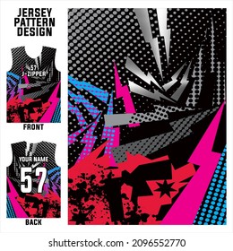 abstract concept front and back  pattern jersey template for sports uniform printing or sublimation football, volleyball, basketball, e-sports, cycling, and fishing