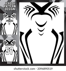 abstract concept front and back pattern jersey template for sports uniform printing or sublimation football, volleyball, basketball, e-sports, cycling, and fishing