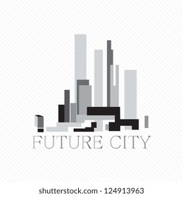 Abstract Concept Of Future City. On White Background