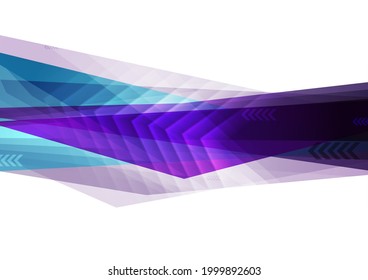 Abstract concept geometric bright blue purple background with arrows. Vector illustration