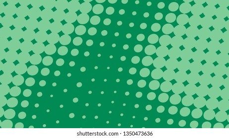 Abstract concept green pop art background with retro haftone dots design. Vector comic template for empty bubble, sale banner, illustration comic book design.