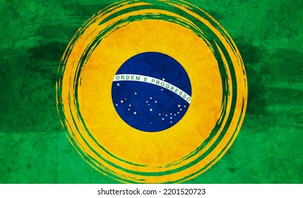 Abstract concept grunge background. Brazilian flag colors vector design