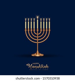 Abstract concept of Happy Hanukkah.Festival of lights.vector illustration