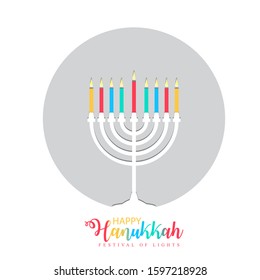 Abstract concept of Happy Hanukkah.Festival of lights.vector illustration