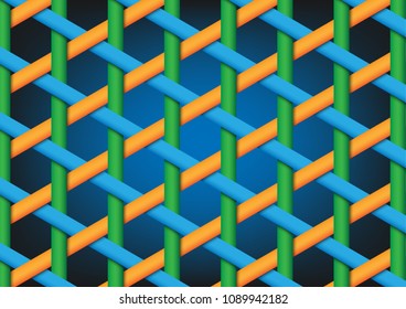 Abstract concept and idea hexagonal shape with sewing pattern background. Vector EPS10