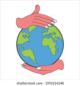 Abstract concept illustration earth day world celebration environmental activism save the planet climate change
