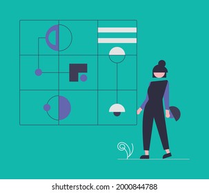 abstract concept illustration
This illustration uses a flat line style. Each element in the design is an individual vector layer