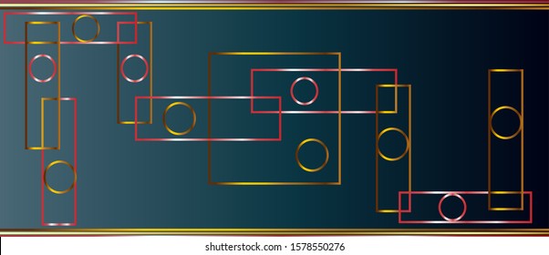 Abstract concept of inter connecting shapes in line artwork.