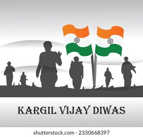 Abstract concept for "Kargil Vijay Diwas".An Indian Military Victory Day.celebrating victory day of indian army, vector illustration,