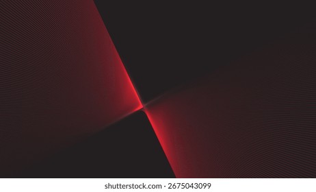 Abstract concept lines wave dynamic particle pattern on dark background. Network technology.