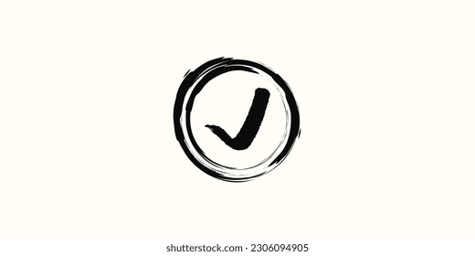 
Abstract concept logo wordmark, splattered alphabet letters and brush in a neat circle