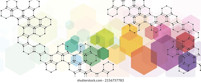 Abstract concept with molecule pattern background. Vector illustration.	