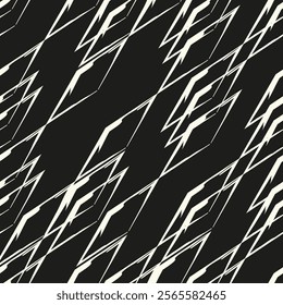 Abstract concept monochrome geometric pattern. Black and white minimal background. Creative illustration template. Seamless stylish texture. For wallpaper, surface, web design, textile, decor.