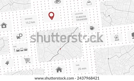 Abstract concept of navigation in city. Smart tourism system with advanced tour navigation capabilities. Travel experiences, incorporating data storage and comprehensive trip analysis. Vector