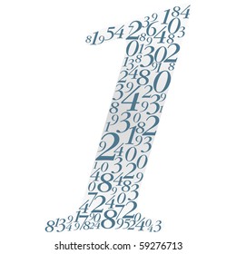 Abstract concept with numbers making up numbers