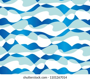 Abstract concept sea waves seamless pattern. Decorative modern waves repeatable motif for background, wrapping paper, fabric, surface design. stock vector illustration