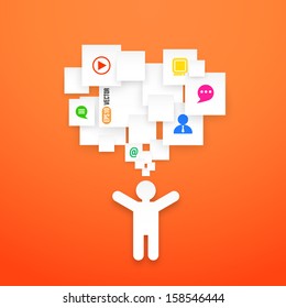 Abstract concept of social media