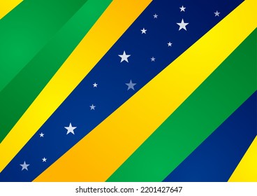 Abstract concept striped background. Brazilian flag colors vector design