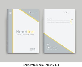 Abstract concept. Text frame surface. White a4 brochure cover design. Title sheet model set. Financial analytic. Grey line, triangle icon. Vector front page font. Ad banner form texture. Flier fiber