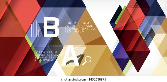 Abstract concept triangle graphic element. Technology background. Banner, poster template. Art vector background futuristic design.