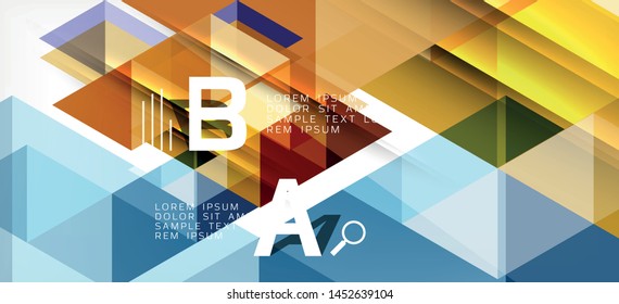 Abstract concept triangle graphic element. Technology background. Banner, poster template. Art vector background futuristic design.