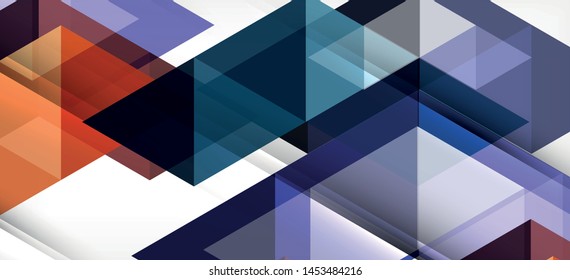 Resumen del concepto de elemento gráfico triangular. Antecedentes tecnológicos. Cartel, plantilla de afiches. Diseño futurista de fondo vectorial de arte.