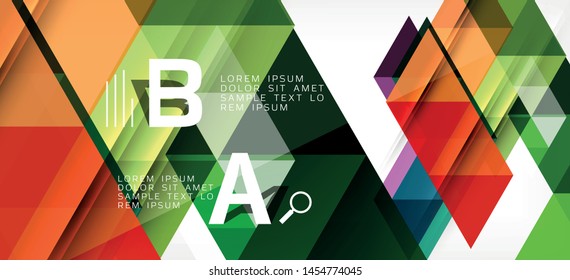Abstract concept triangle graphic element. Technology background. Banner, poster template. Art vector background futuristic design.