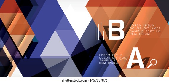 Abstract concept triangle graphic element. Technology background. Banner, poster template. Art vector background futuristic design.