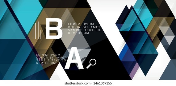 Abstract concept triangle graphic element. Technology background. Banner, poster template. Art vector background futuristic design.