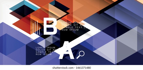 Abstract concept triangle graphic element. Technology background. Banner, poster template. Art vector background futuristic design.