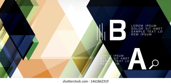 Abstract concept triangle graphic element. Technology background. Banner, poster template. Art vector background futuristic design.