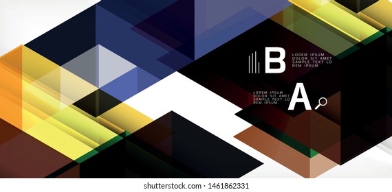 Resumen del concepto de elemento gráfico triangular. Antecedentes tecnológicos. Cartel, plantilla de afiches. Diseño futurista de fondo vectorial de arte.