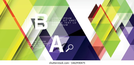 Abstract concept triangle graphic element. Technology background. Banner, poster template. Art vector background futuristic design.