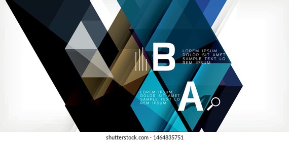 Abstract concept triangle graphic element. Technology background. Banner, poster template. Art vector background futuristic design.