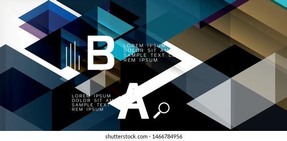 Abstract concept triangle graphic element. Technology background. Banner, poster template. Art vector background futuristic design.