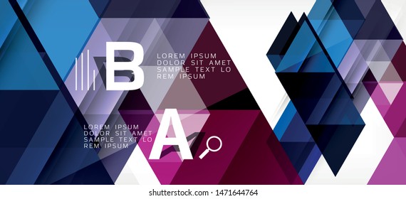 Abstract concept triangle graphic element. Technology background. Banner, poster template. Art vector background futuristic design.