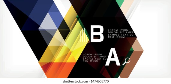 Abstract concept triangle graphic element. Technology background. Banner, poster template. Art vector background futuristic design.