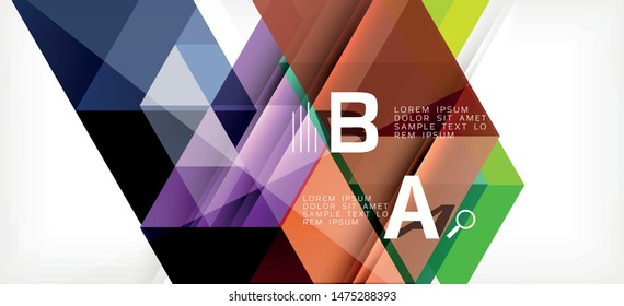 Abstract concept triangle graphic element. Technology background. Banner, poster template. Art vector background futuristic design.