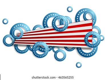 Abstract concept USA banner label design. Vector background