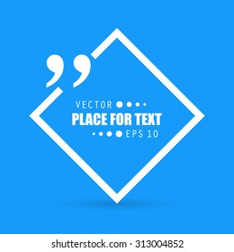 Abstract concept vector empty speech square quote text bubble. For web and mobile app isolated on background, illustration template design, creative presentation, business infographic social media.