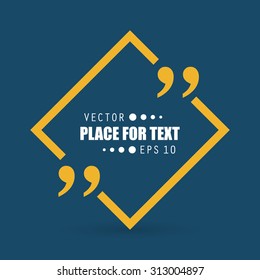 Abstract concept vector empty speech square quote text bubble. For web and mobile app isolated on background, illustration template design, creative presentation, business infographic social media.