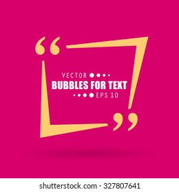 Abstract concept vector empty speech square quote text bubble. For web and mobile app isolated on background, illustration template design, creative presentation, business infographic social media.