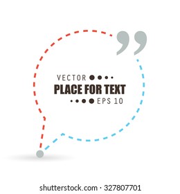 Abstract concept vector empty speech square quote text bubble. For web and mobile app isolated on background, illustration template design, creative presentation, business infographic social media.