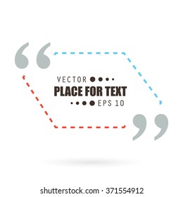 Abstract concept vector empty speech square quote text bubble. For web and mobile app isolated on background, illustration template design, creative presentation, business infographic social media.