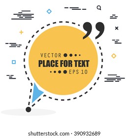 Abstract concept vector empty speech square quote text bubble. For web and mobile app isolated on background, illustration template design, creative presentation, business infographic social media.