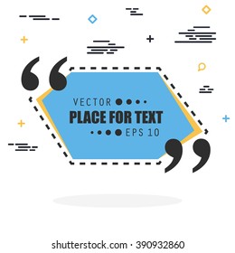Abstract concept vector empty speech square quote text bubble. For web and mobile app isolated on background, illustration template design, creative presentation, business infographic social media.