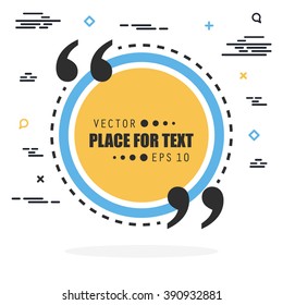 Abstract concept vector empty speech square quote text bubble. For web and mobile app isolated on background, illustration template design, creative presentation, business infographic social media.